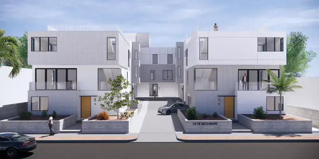 Contemporary multi-family residential building design.